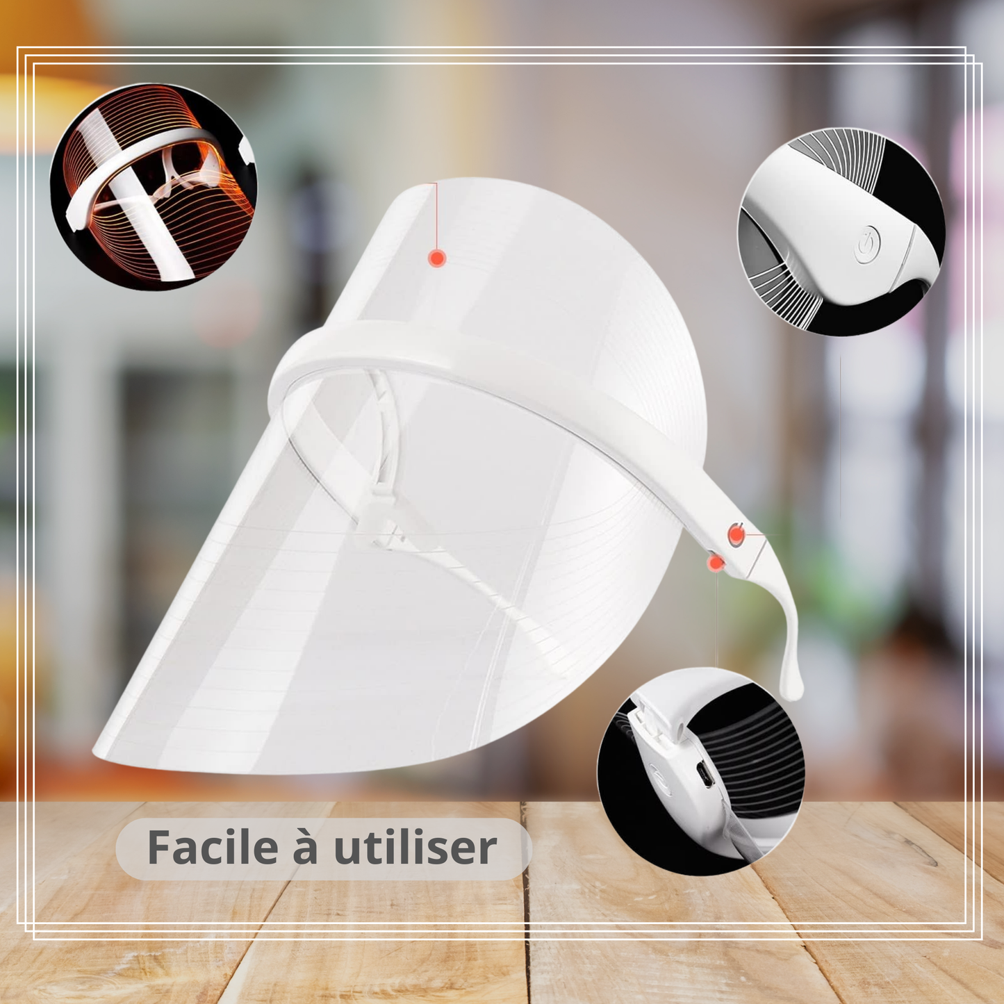 Masque facial LED Correction avec thérapie Pour Tout Type de Peau